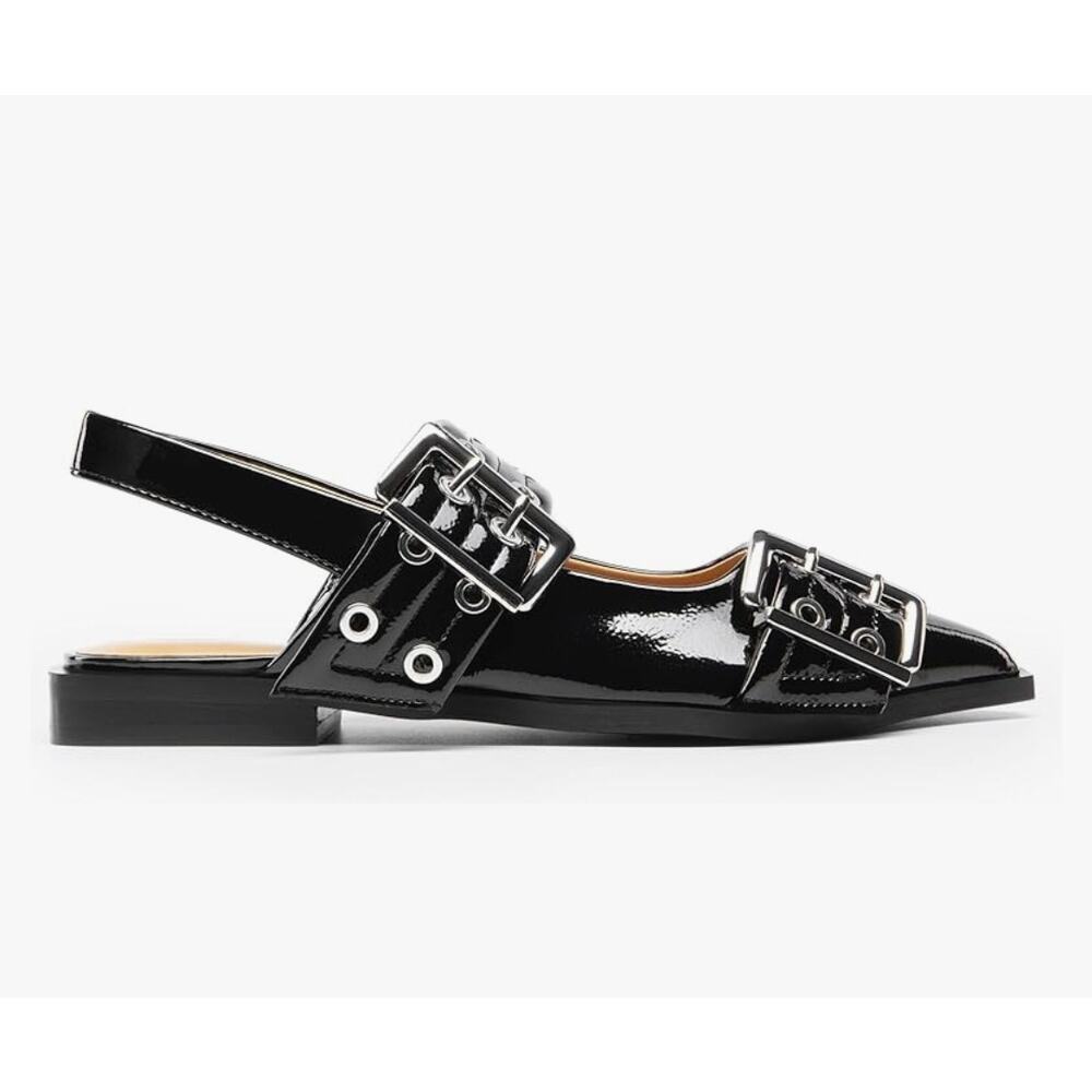 Slingback Strap Ballet Flats Buckle Comfortable Dress Flat Shoes Womens Size 8.5